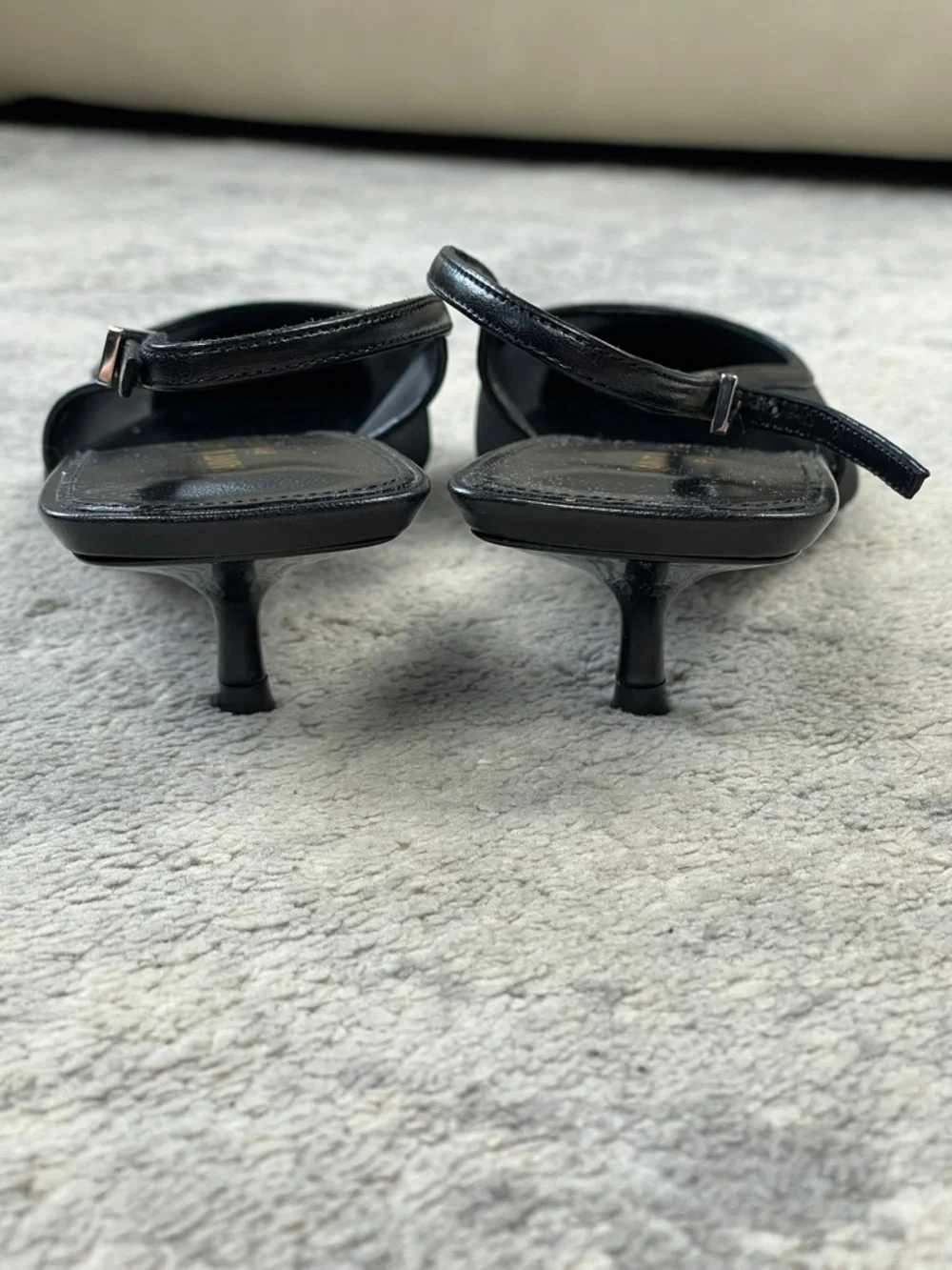 NIB Saint Laurent Oxalis Slingback Pumps Leather Mesh Kitten Heel Pointed Toe 40 - Picture 12 of 16